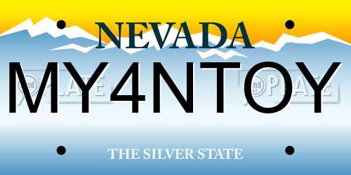 MY4NTOY Nevada License Plate
