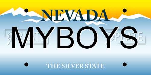 MYBOYS Nevada License Plate