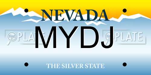 MYDJ Nevada License Plate