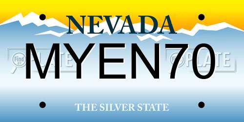 MYEN70 Nevada License Plate