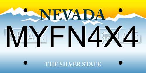 MYFN4X4 Nevada License Plate