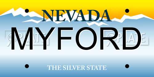 MYFORD Nevada License Plate
