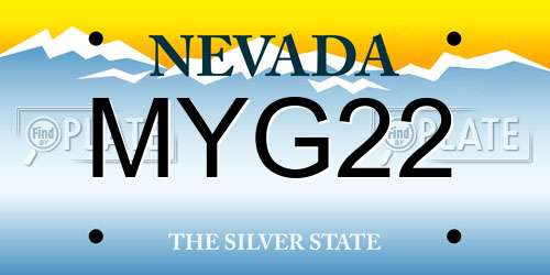 MYG22 Nevada License Plate