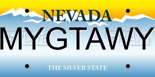 MYGTAWY Nevada License Plate