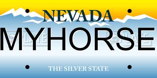 MYHORSE Nevada License Plate