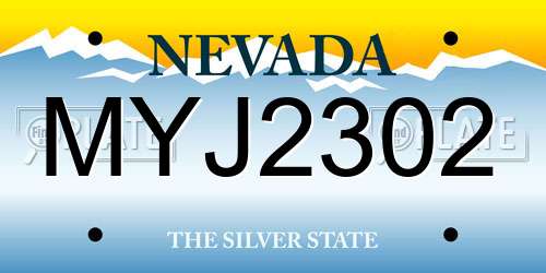 MYJ2302 Nevada License Plate