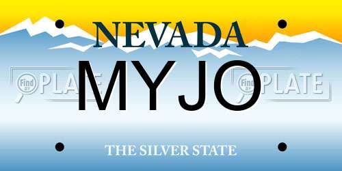 MYJO Nevada License Plate