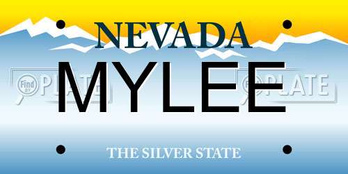 MYLEE Nevada License Plate