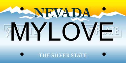 MYLOVE Nevada License Plate
