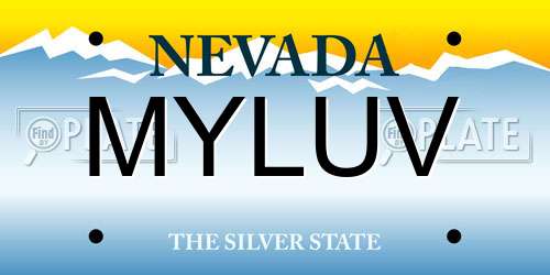 MYLUV Nevada License Plate