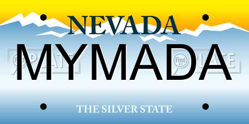MYMADA Nevada License Plate