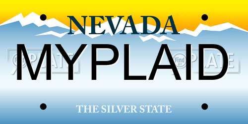 MYPLAID Nevada License Plate