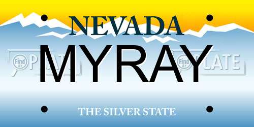 MYRAY Nevada License Plate