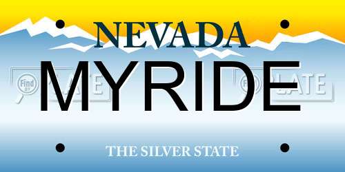 MYRIDE Nevada License Plate