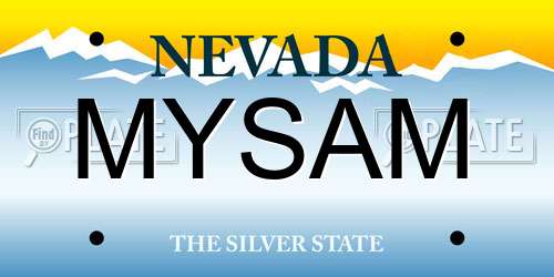 MYSAM Nevada License Plate