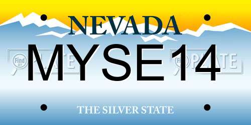 MYSE14 Nevada License Plate