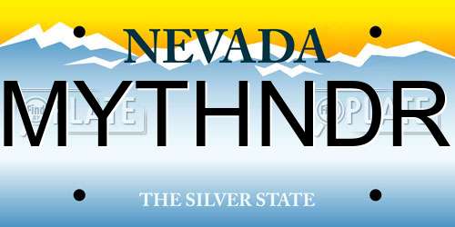 MYTHNDR Nevada License Plate
