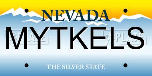 MYTKELS Nevada License Plate