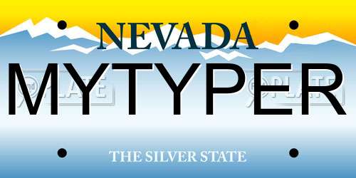MYTYPER Nevada License Plate