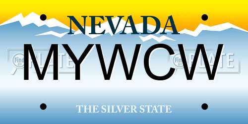 MYWCW Nevada License Plate