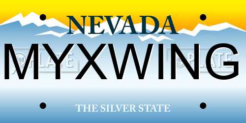 MYXWING Nevada License Plate
