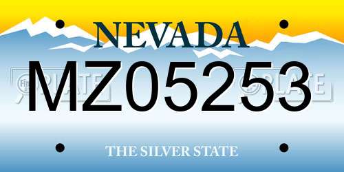 MZ05253 Nevada License Plate