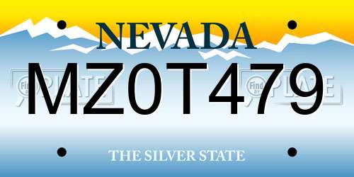 MZ0T479 Nevada License Plate