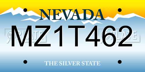 MZ1T462 Nevada License Plate