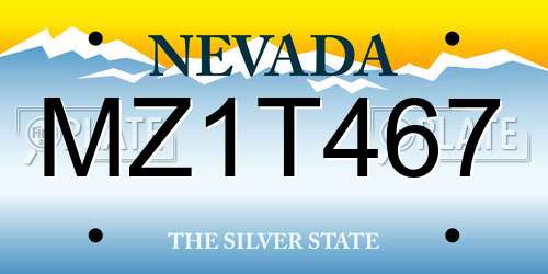 MZ1T467 Nevada License Plate