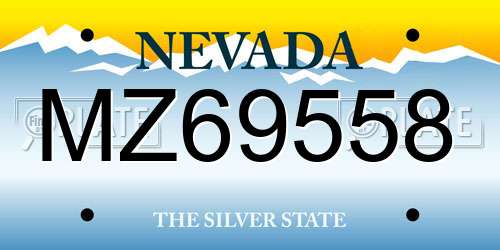 MZ69558 Nevada License Plate