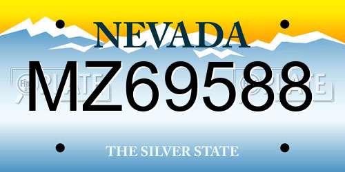MZ69588 Nevada License Plate