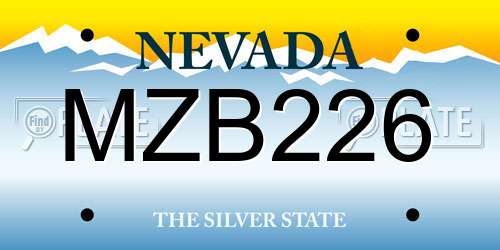 MZB226 Nevada License Plate