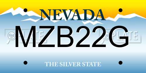 MZB22G Nevada License Plate