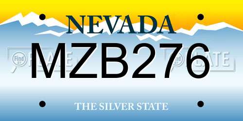 MZB276 Nevada License Plate