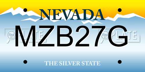 MZB27G Nevada License Plate