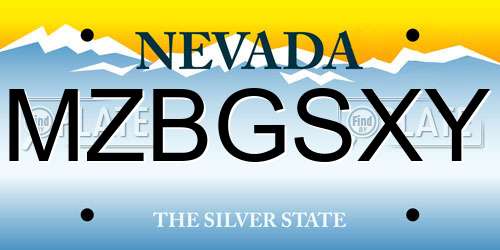 MZBGSXY Nevada License Plate