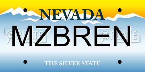 MZBREN Nevada License Plate