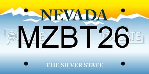 MZBT26 Nevada License Plate