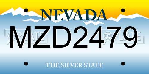 MZD2479 Nevada License Plate