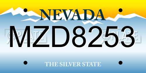 MZD8253 Nevada License Plate
