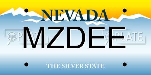 MZDEE Nevada License Plate