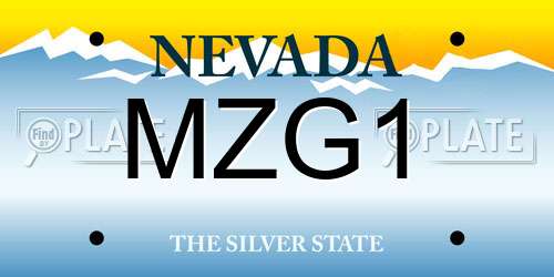 MZG1 Nevada License Plate