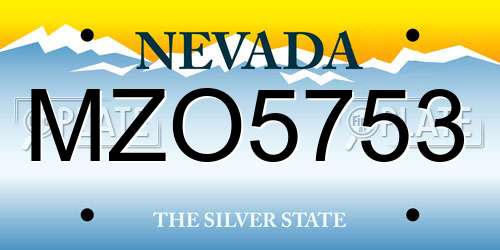 MZO5753 Nevada License Plate