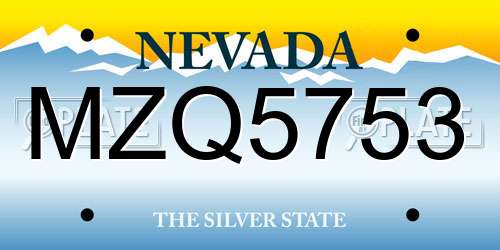 MZQ5753 Nevada License Plate