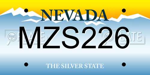 MZS226 Nevada License Plate