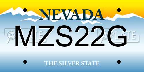 MZS22G Nevada License Plate