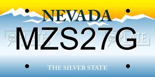 MZS27G Nevada License Plate