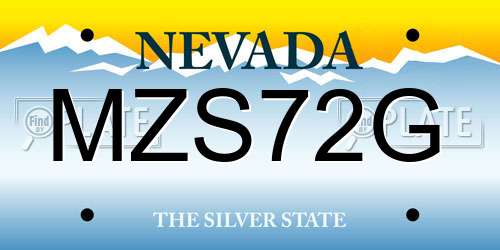 MZS72G Nevada License Plate