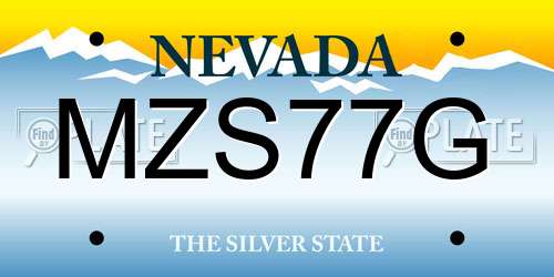 MZS77G Nevada License Plate