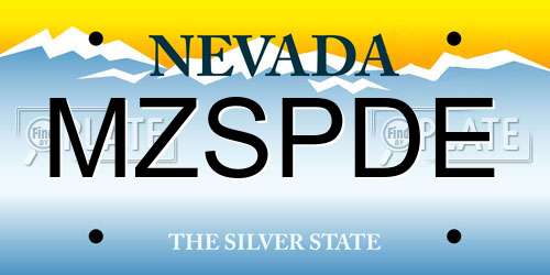 MZSPDE Nevada License Plate